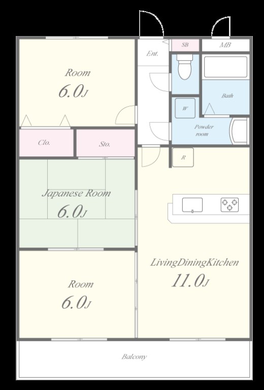 ヴィラ・アーバネット3階3LDK 間取の画像