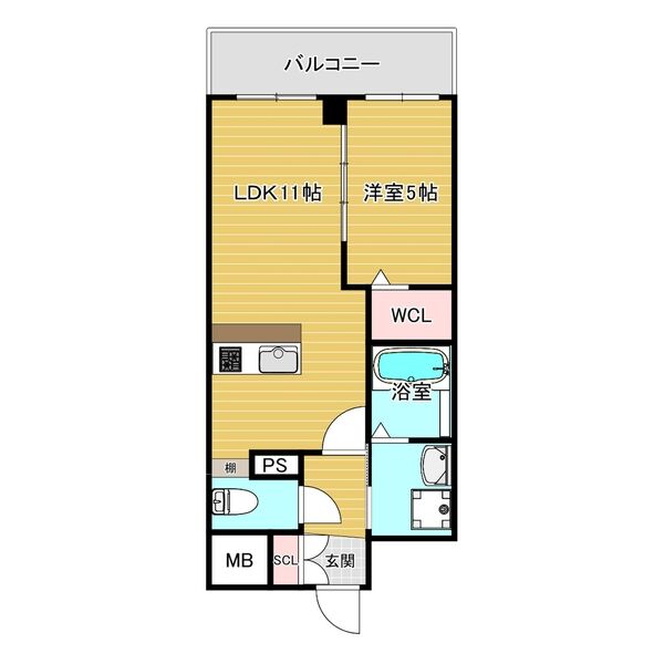 1LDKの間取り画像