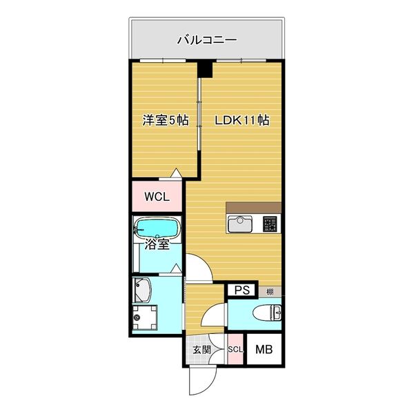 VITA荒本11階1LDK 間取の画像