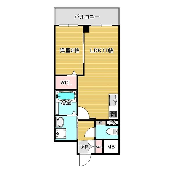 1LDKの間取り画像