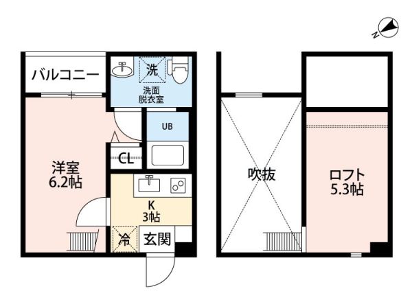 1Kの間取り画像