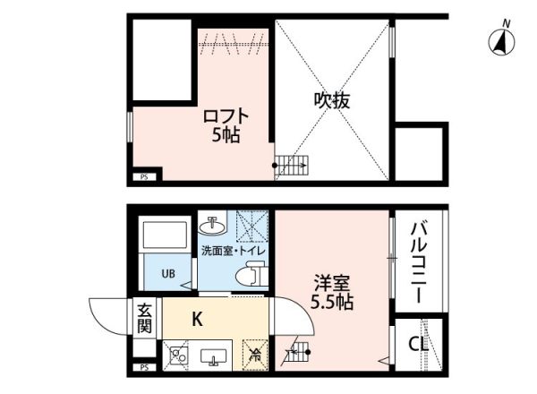 アソシエⅢ　1階1K 間取の画像