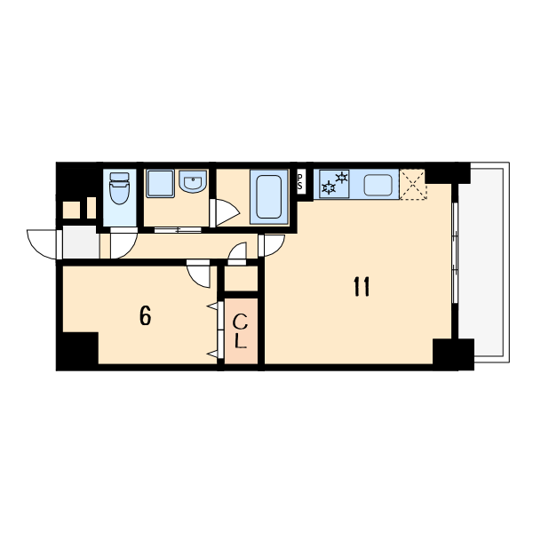アルシオネ10階1LDK 間取の画像