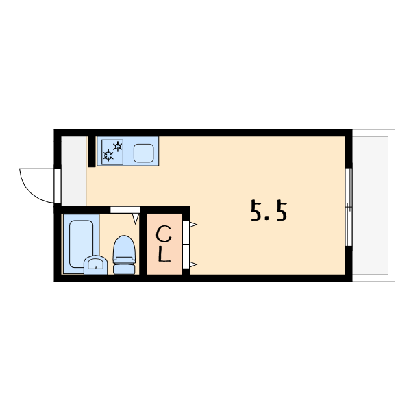ライラックレインボー北木の本04階1R 間取の画像