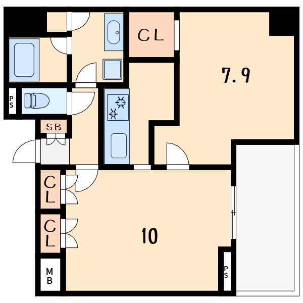 1LDKの間取り画像