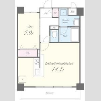 La　Verde長田1階1LDK 間取の画像