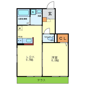  グランメール1階1LDK 間取の画像