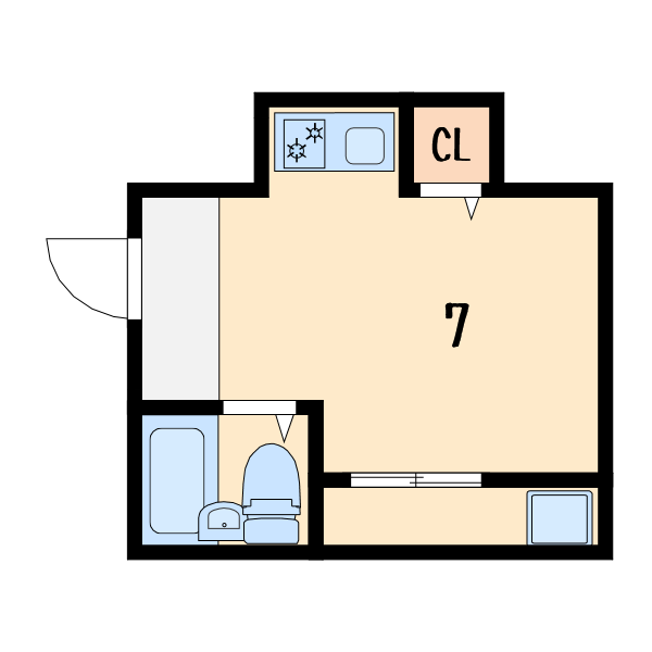 1Rの間取り画像