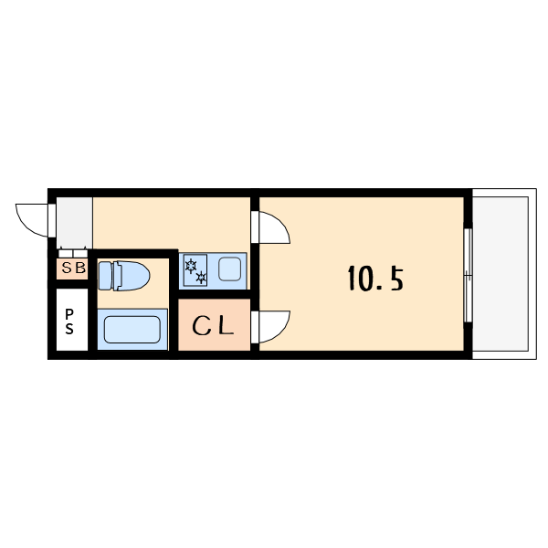 1Kの間取り画像