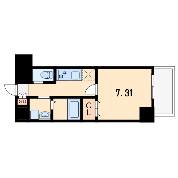 1Kの間取り画像