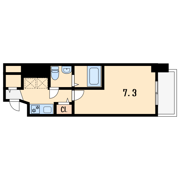 1Kの間取り画像