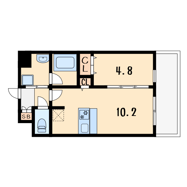 1LDKの間取り画像
