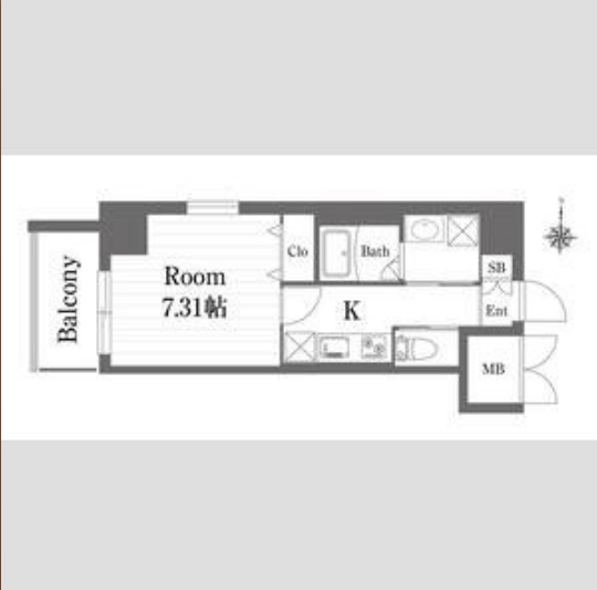 1Kの間取り画像