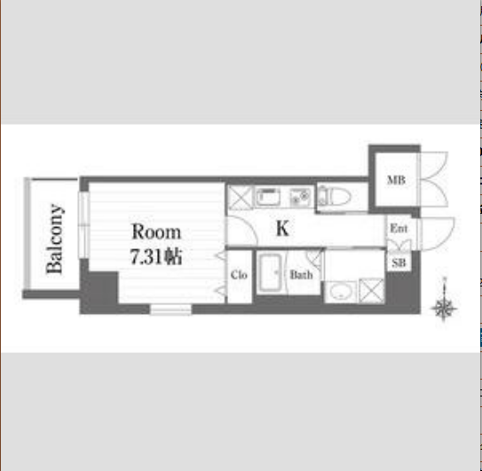 1Kの間取り画像