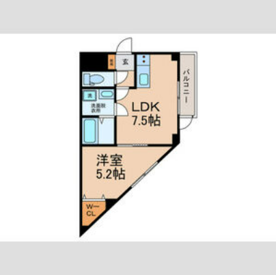 カルム共栄1階1LDK 間取の画像