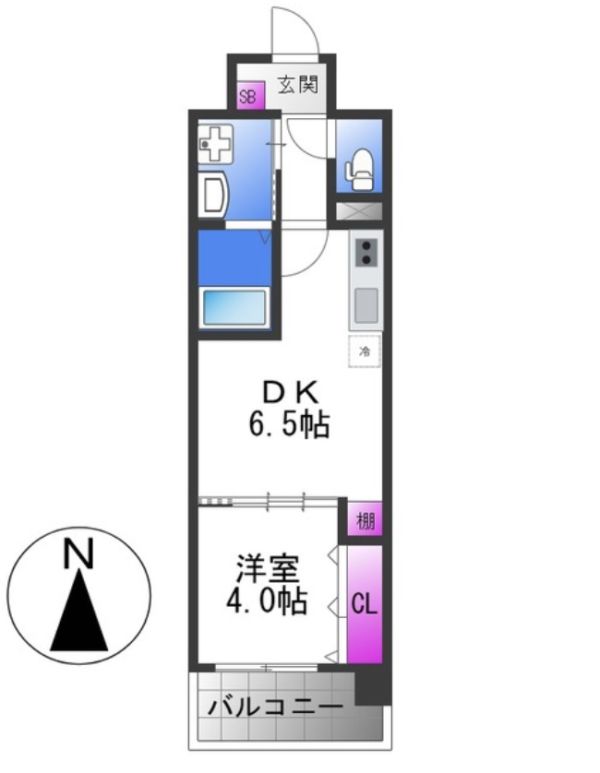 1DKの間取り画像