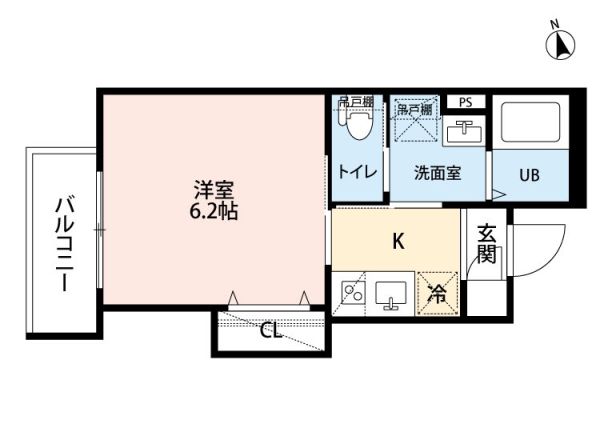 1Kの間取り画像