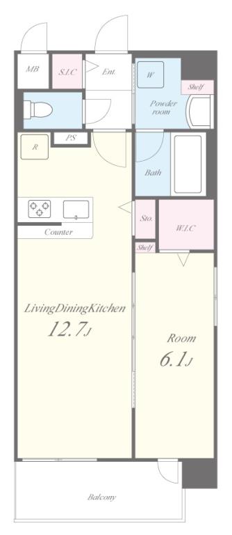 GALLERIA VILLA4階1LDK 間取の画像