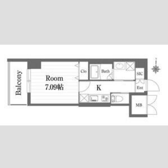 1Kの間取り画像