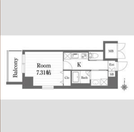 1Kの間取り画像