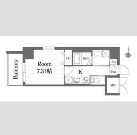 1Kの間取り画像