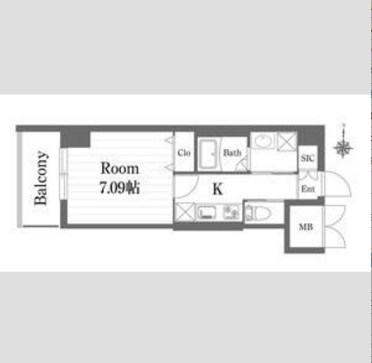 1Kの間取り画像