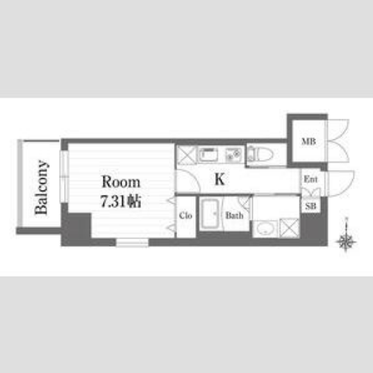 1Kの間取り画像