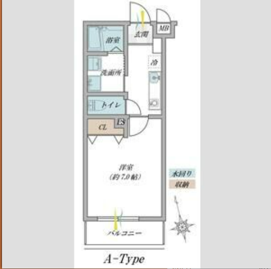 1Kの間取り画像