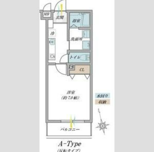 プルメリア阪大前1階1K 間取の画像