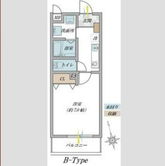 1Kの間取り画像