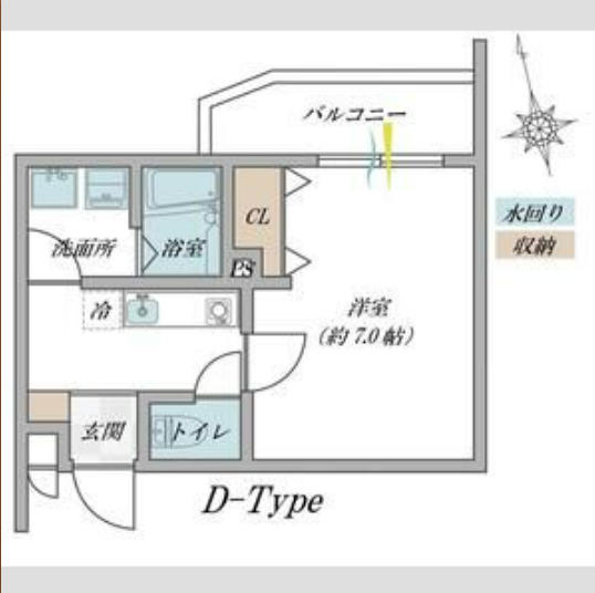1Kの間取り画像