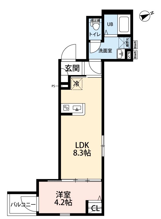 1LDKの間取り画像