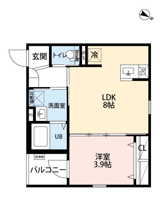リーヴァ望が丘2階1LDK 間取の画像