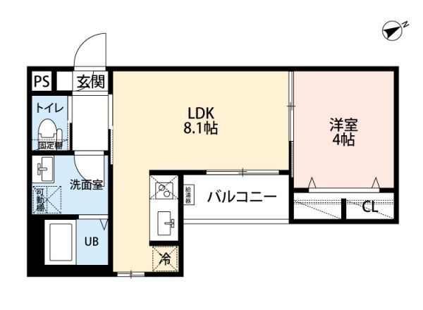 1LDKの間取り画像
