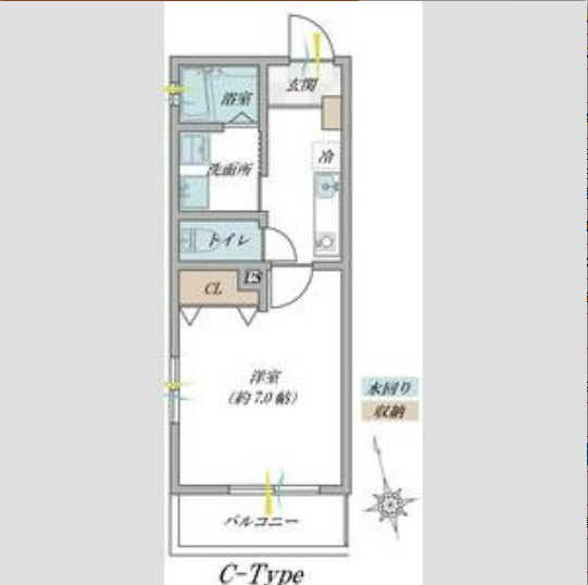 1Kの間取り画像