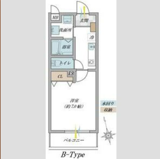 1Kの間取り画像