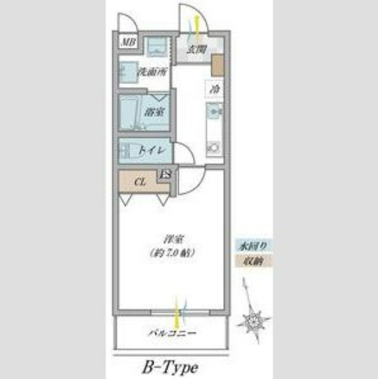 プルメリア阪大前2階1K 間取の画像