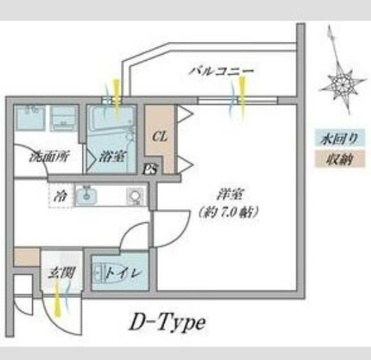 1Kの間取り画像