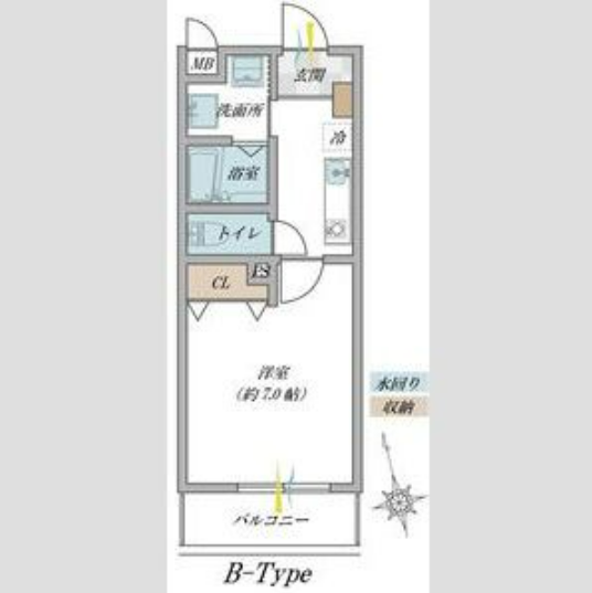 1Kの間取り画像