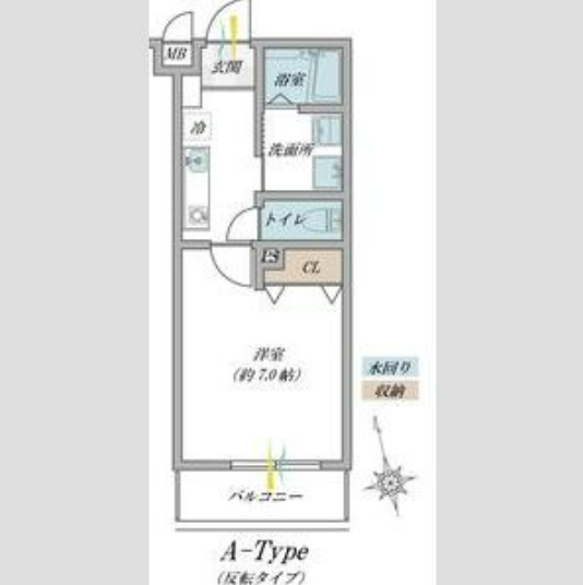 1Kの間取り画像