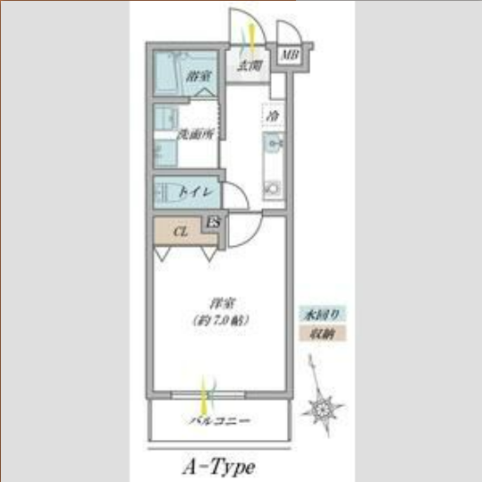 1Kの間取り画像