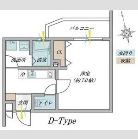 1Kの間取り画像