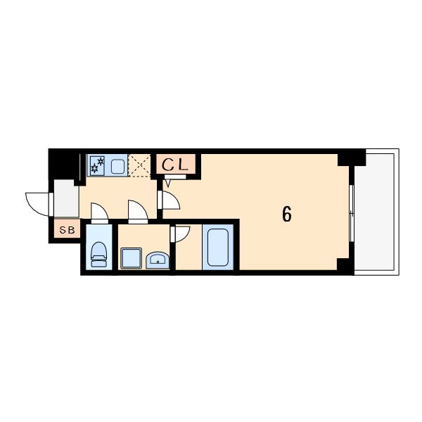 1Kの間取り画像