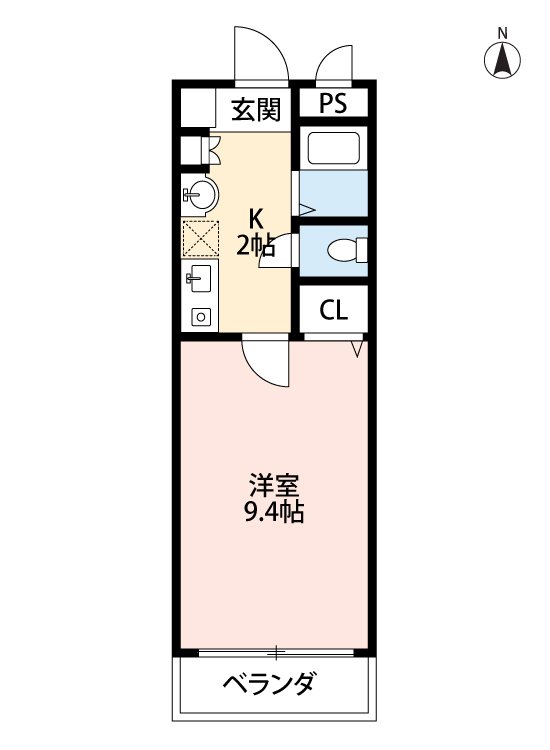 アネックス213階1K 間取の画像
