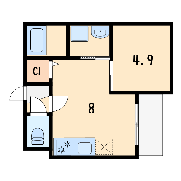 1LDKの間取り画像
