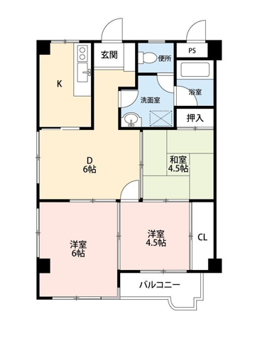 ラポール浜寺3階3LDK 間取の画像