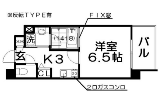 StoRKResidence昭和町6階1K 間取の画像