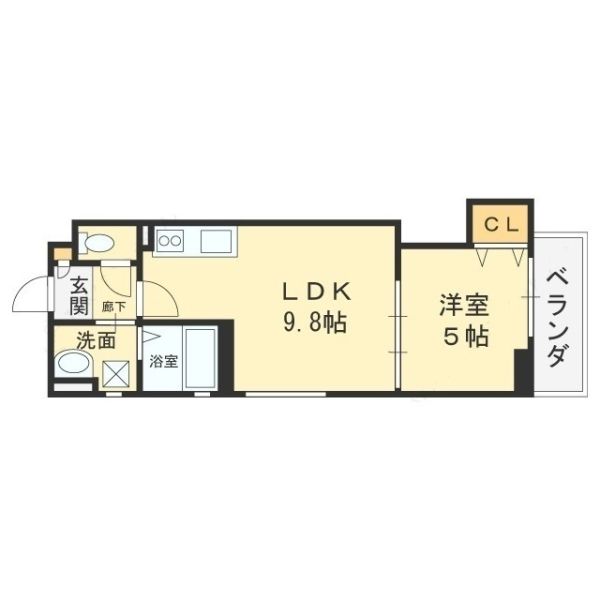 セレニティ八雲北町２丁目3階1LDK 間取の画像