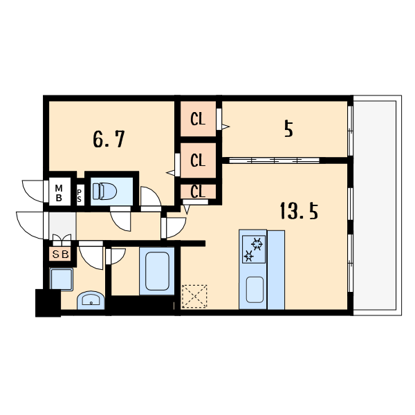 ディエスベアティ久宝寺口10階1LDK 間取の画像