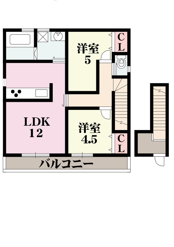 2LDKの間取り画像